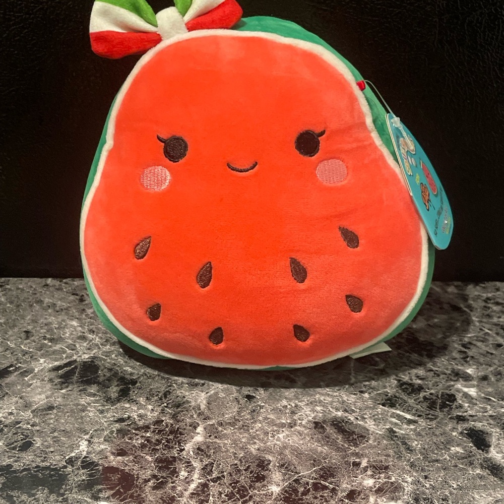 Squishmallows Wanda with bow Watermelon Plush with Red and Green